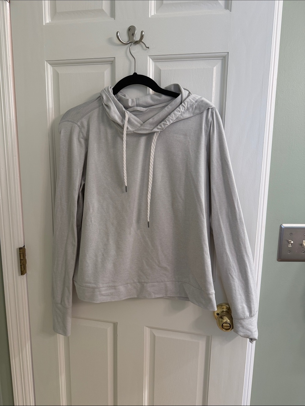 Vuori Light Gray Hooded Pullover with Drawstring